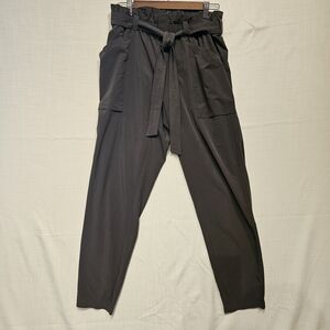 Athleta Skyline Paperbag Tie Waist Pants Size 12T - Olive Grey